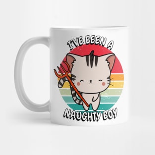 Cute tabby Cat is a naughty boy Mug